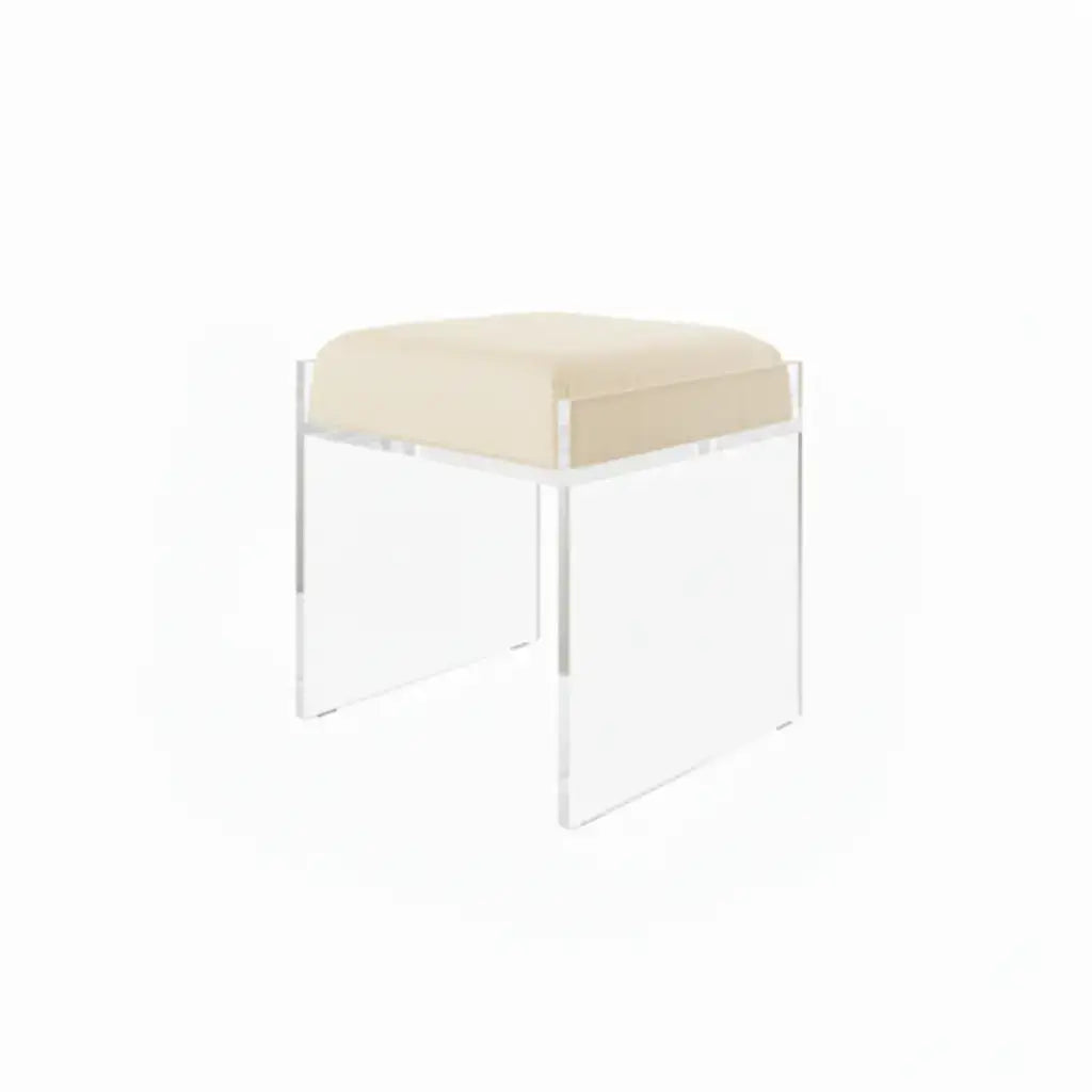 Clear Acrylic Accent Chair – Modern Style Beige - Performance Fabric