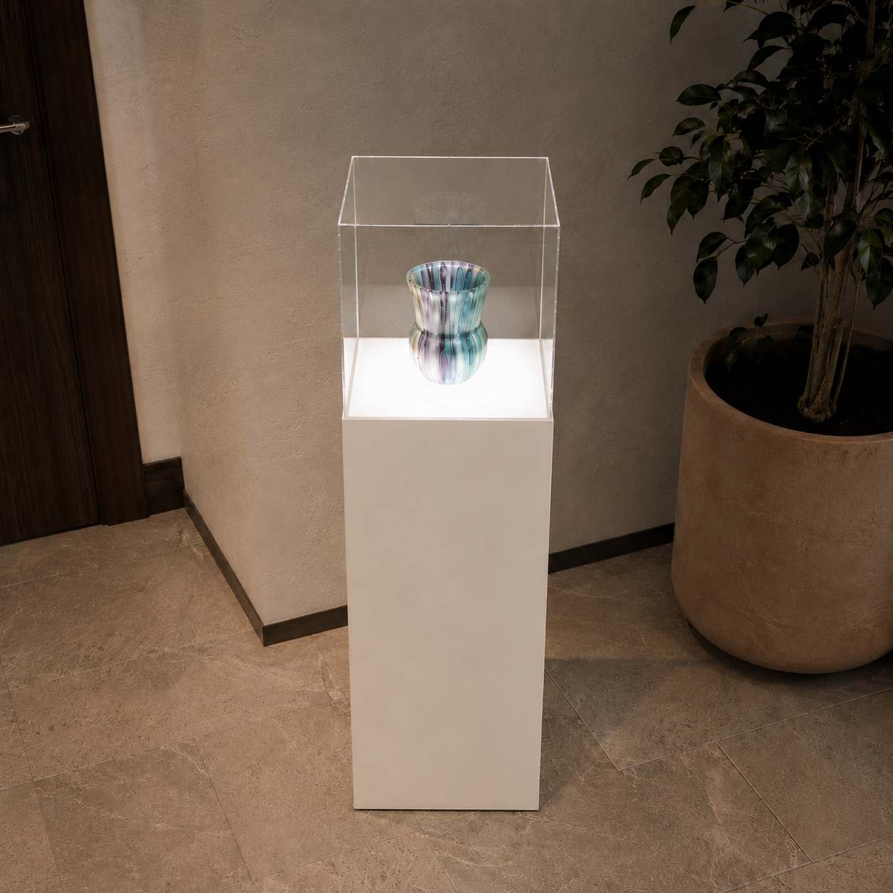 Lighted Display Pedestals with Acrylic Cover – Illuminated Display Cases