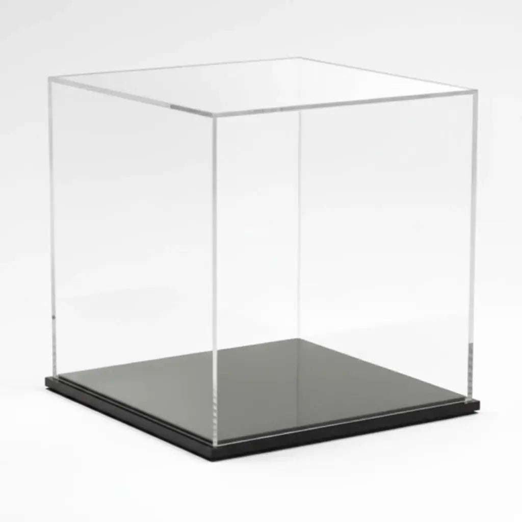 Acrylic Display Box with Base for Wall and Retail Displays Black Base