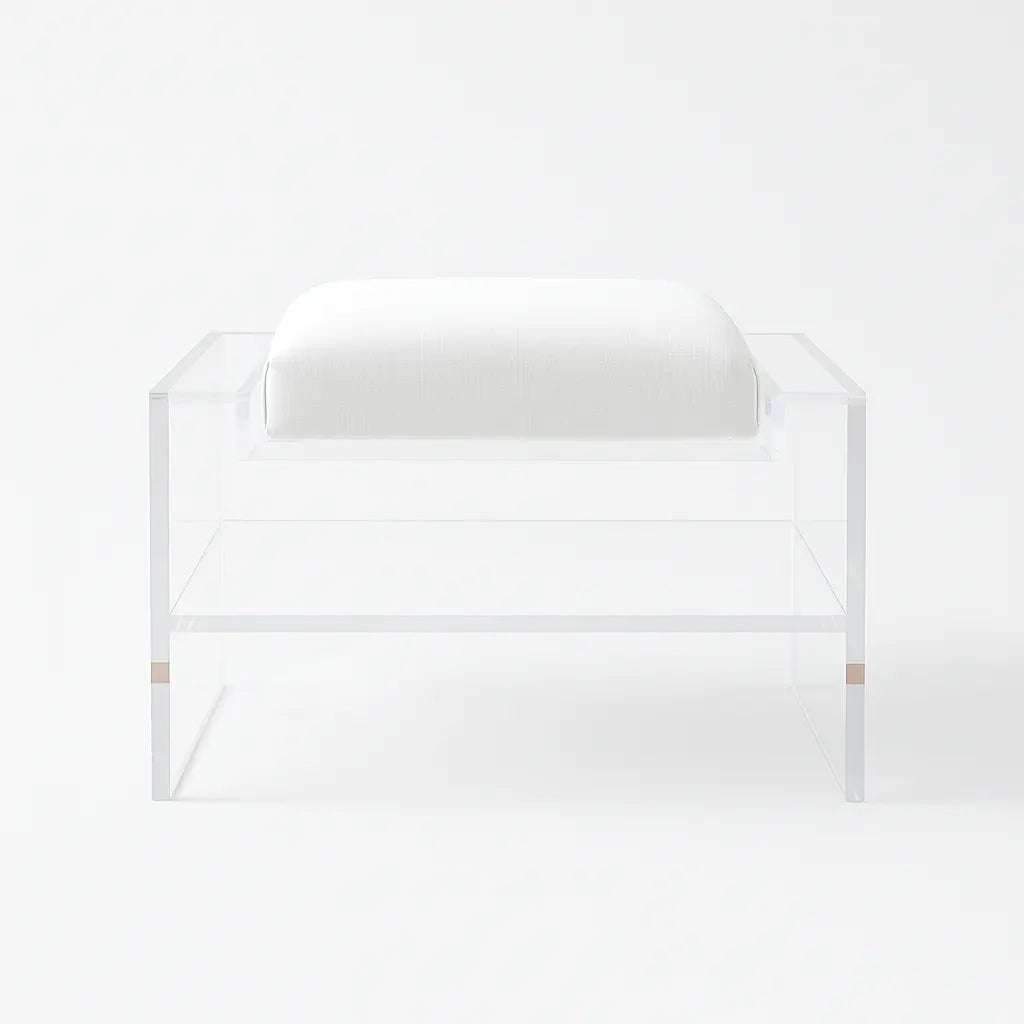 Modern Clear Acrylic Accent Chair White - Performance Fabric