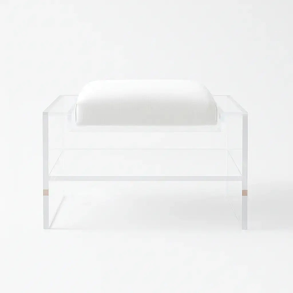 Modern Clear Acrylic Accent Chair White - Performance Fabric