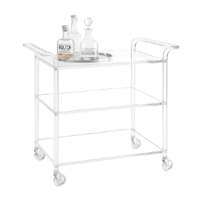 Acrylic bar cart