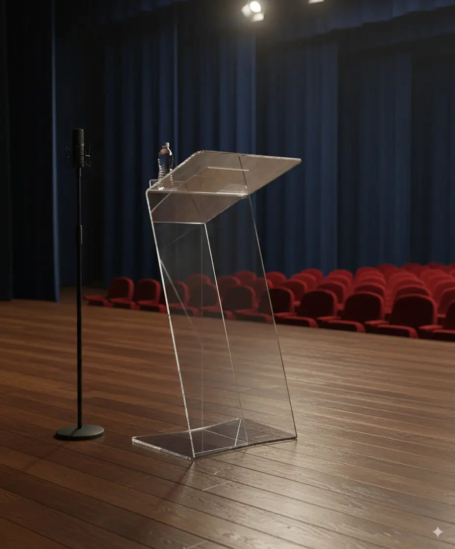 Acrylic Podium AT10 – Clear Acrylic Lectern for Professional Events South Florida Acrylics
