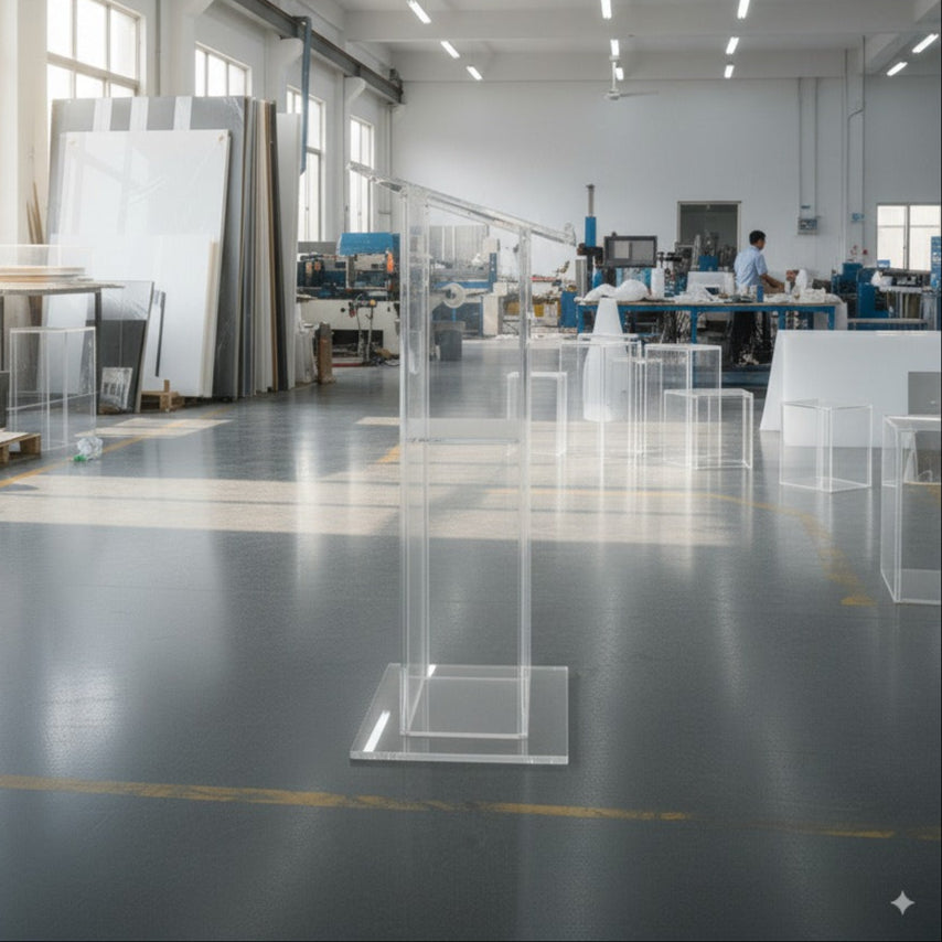 Acrylic Podium AT12 – Modern Transparent Lectern for Events South Florida Acrylics