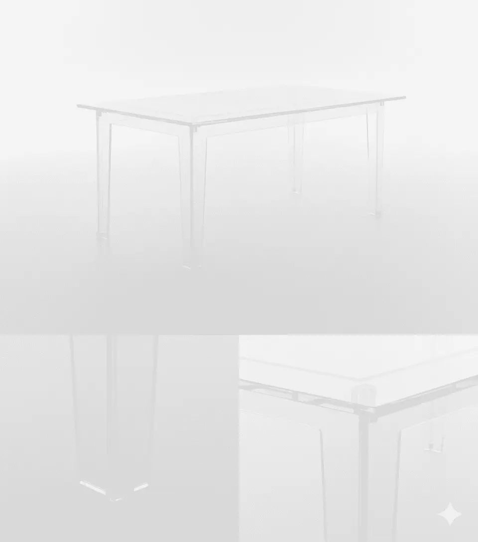 Clear Acrylic Dining Table – Modern Square-Leg Design