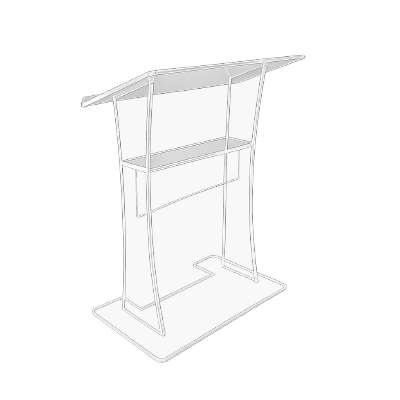 Acrylic Podium AT11 – Premium Frosted Acrylic Lectern for Events South Florida Acrylics