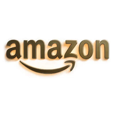 Backlit halo acrylic channel letters with warm light and Amazon branding