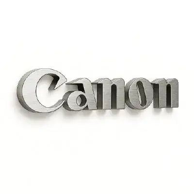 Brushed metal 3D Canon logo sign created through custom acrylic fabrication.