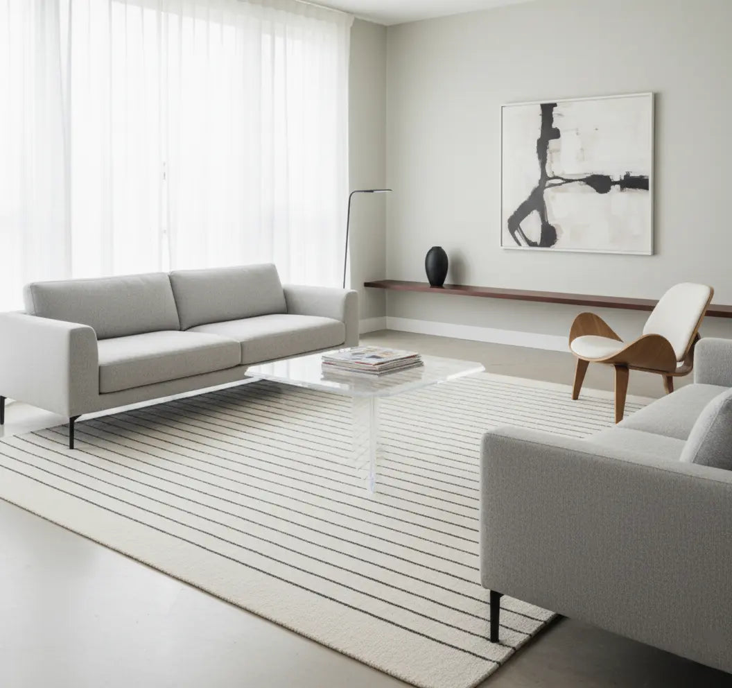 Modern Lucite Coffee Table – Clear U-Shaped Design