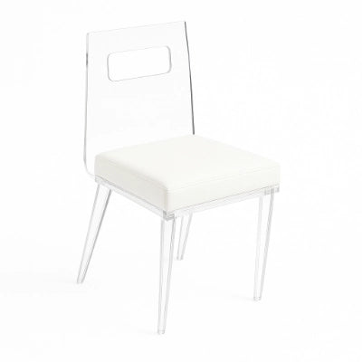 clear acrylic dining chair with curved backrest