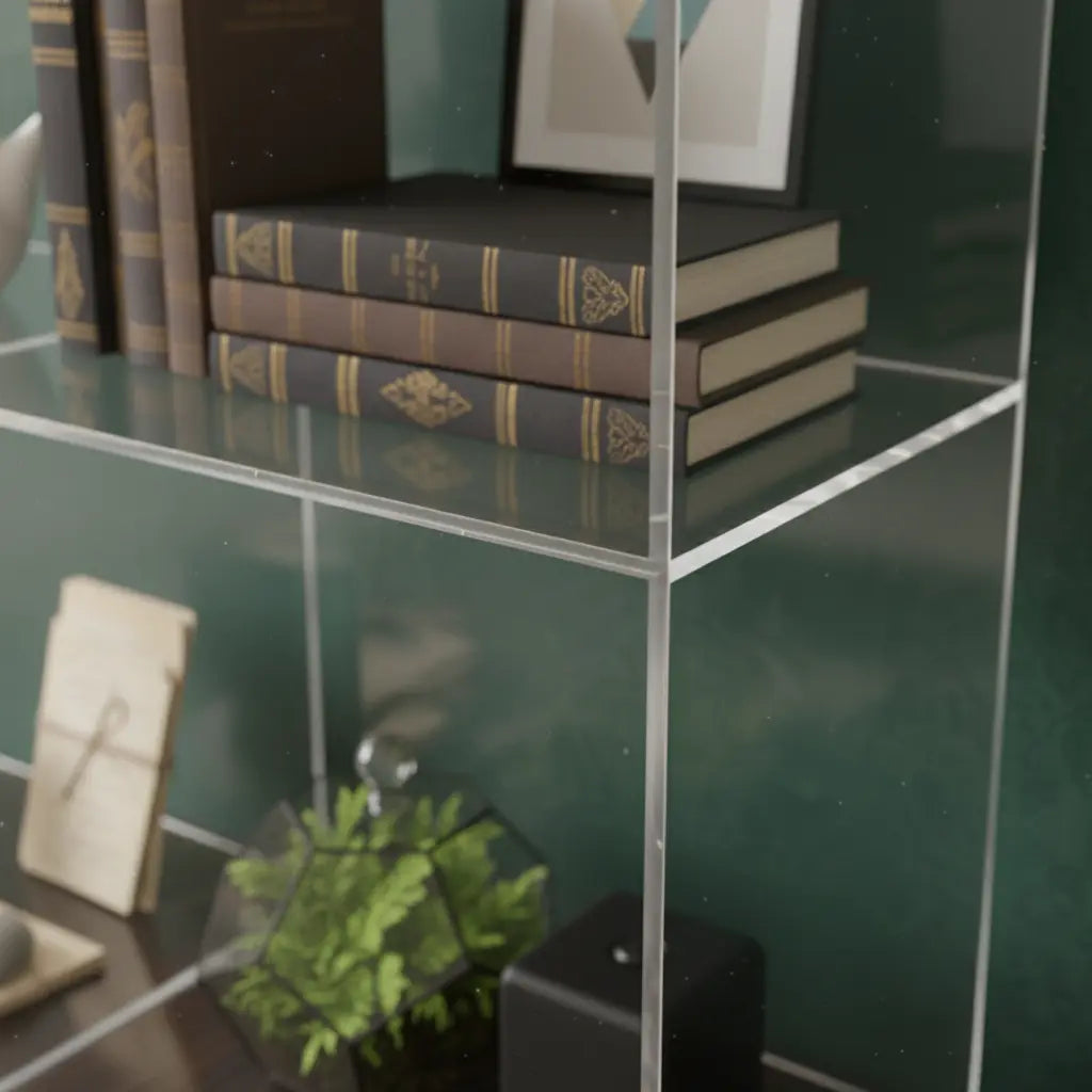 Clear Acrylic 4-Cube Shelf – Modern Cube Display