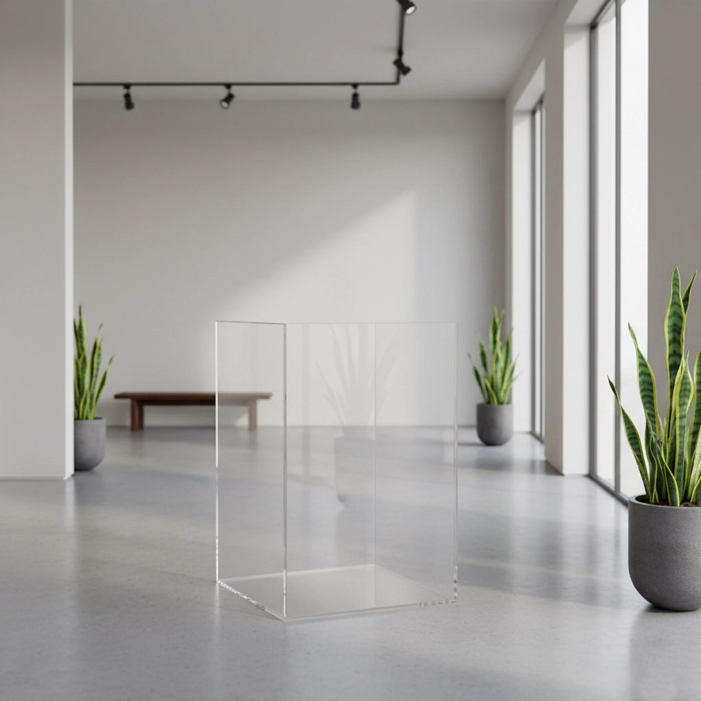 Clear Acrylic 5-Sided Display Pedestal Tower