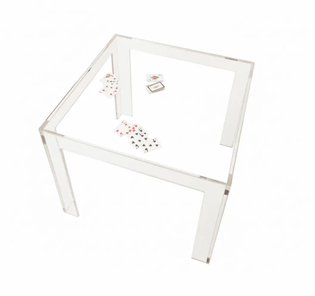 Clear Acrylic Game Table – Square Leg Design