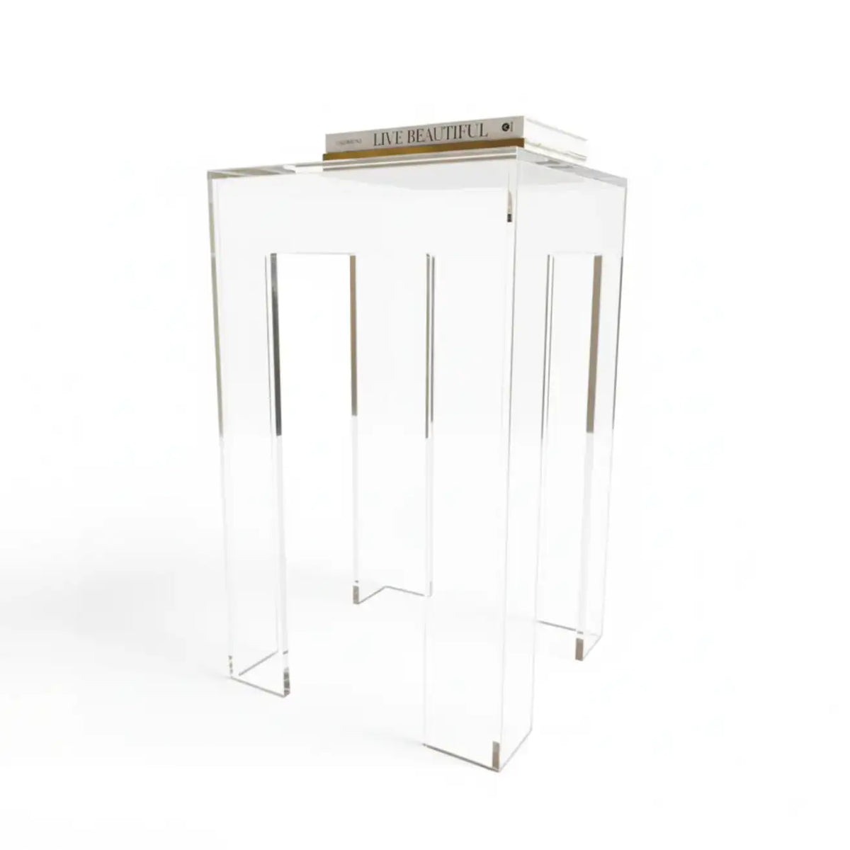 Clear Acrylic Side Table – Modern Two-Tier Design
