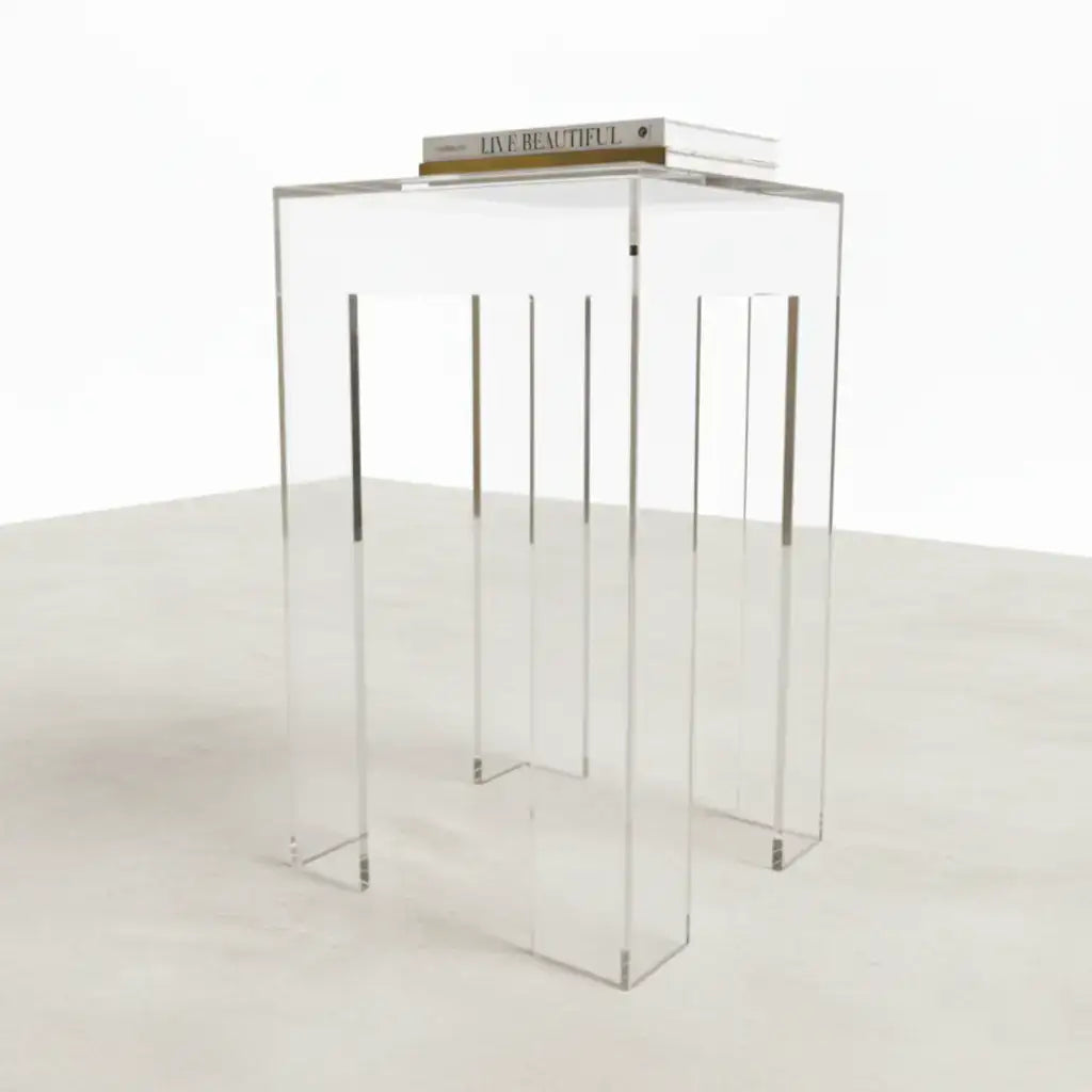 Clear Acrylic Side Table – Modern Two-Tier Design