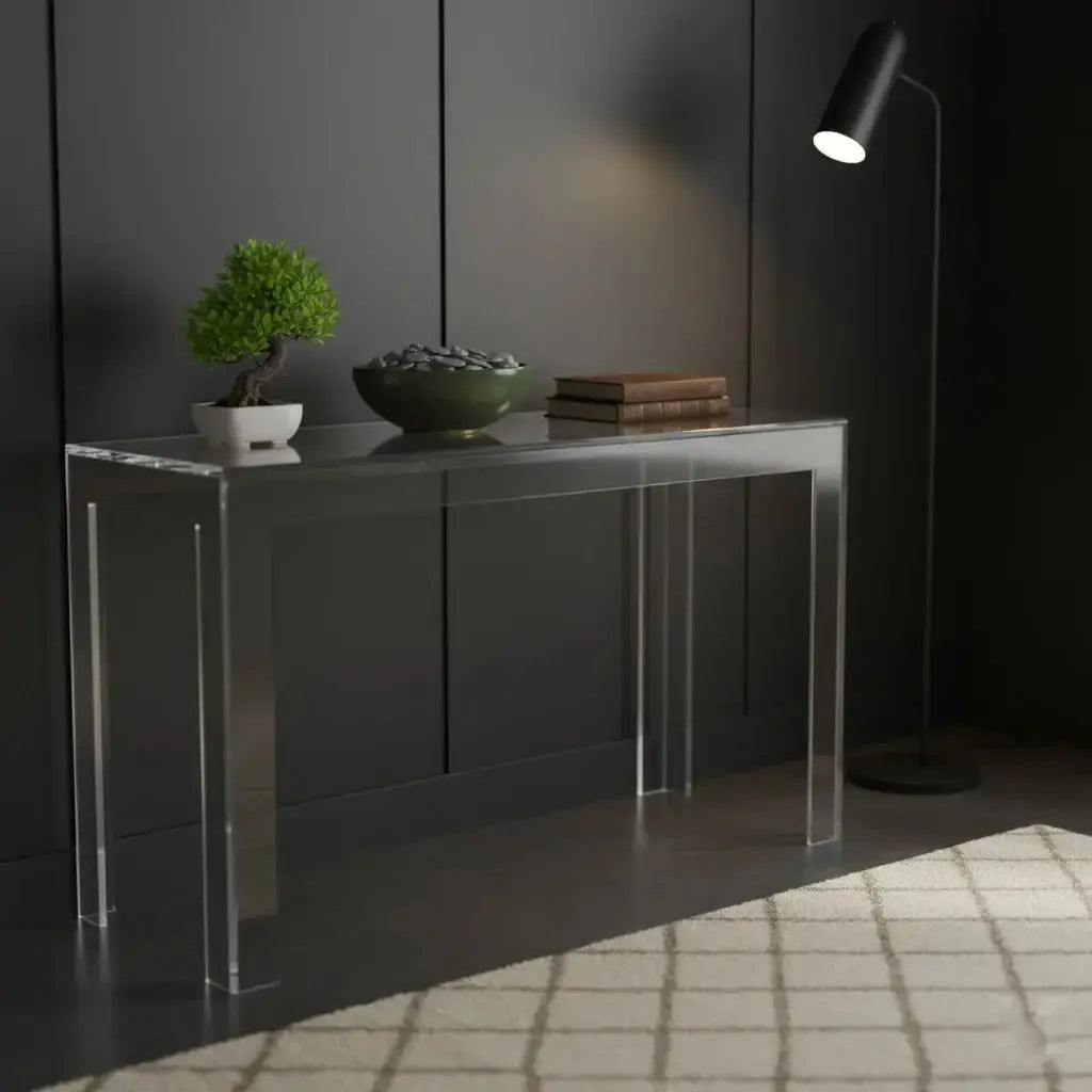 Clear Acrylic Square Leg Desk – Modern Design