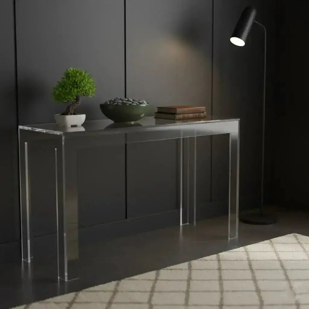 Clear Acrylic Square Leg Desk – Modern Design