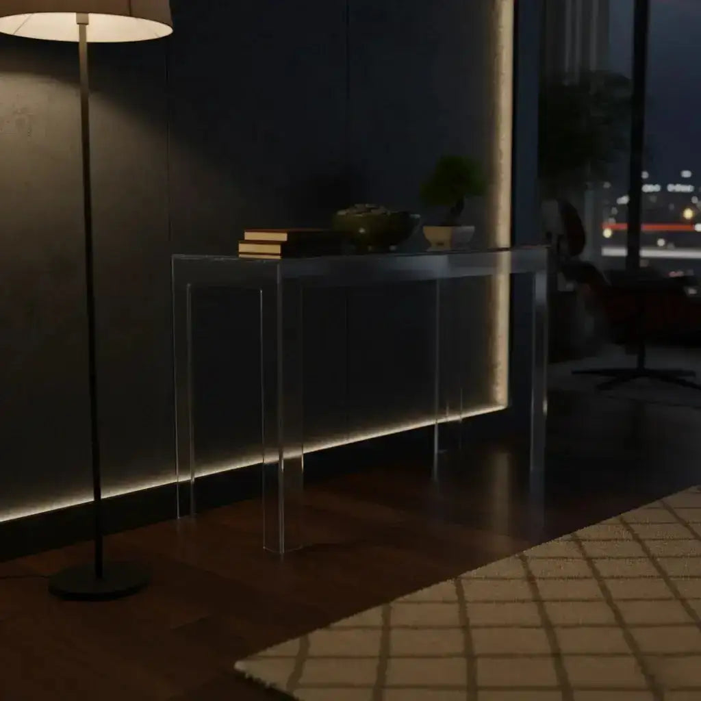Clear Acrylic Square Leg Desk – Modern Design
