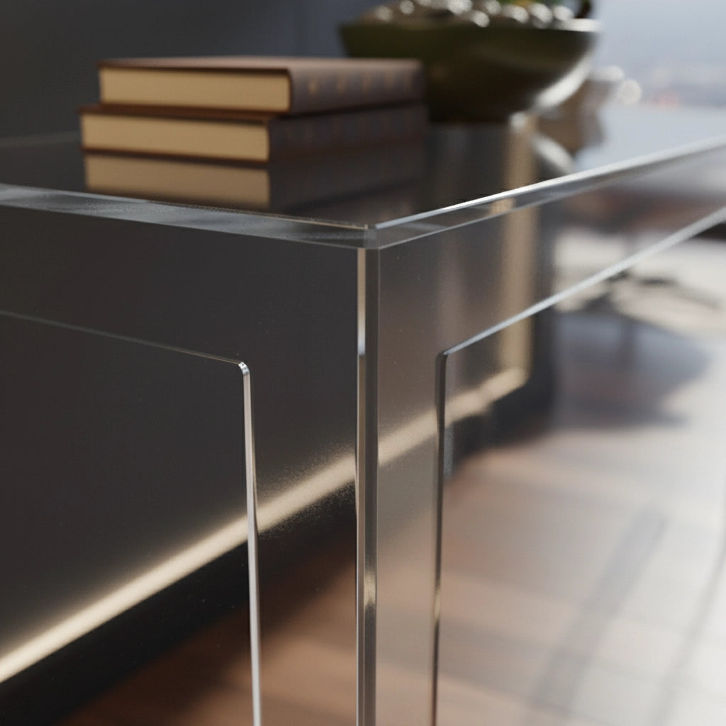 Clear Acrylic Square Leg Desk