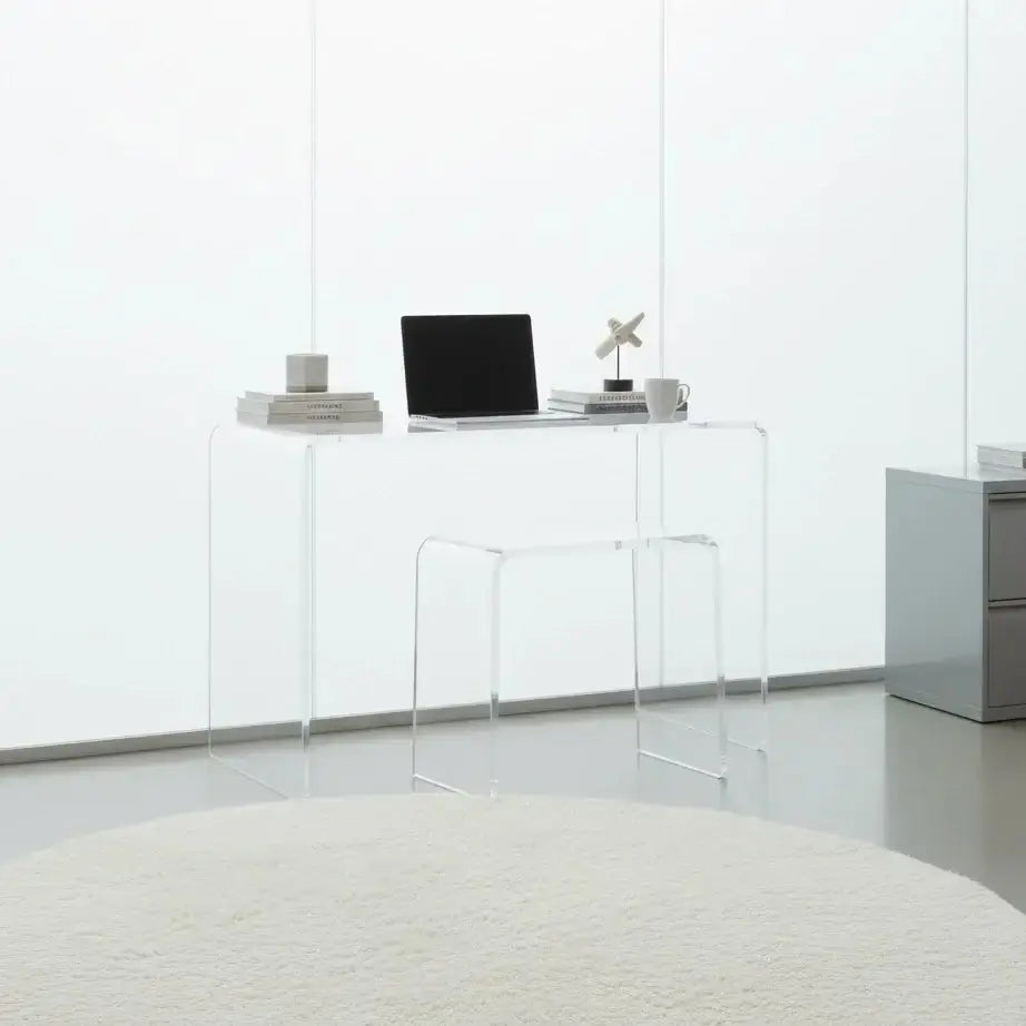 Clear Acrylic Waterfall Vanity Stool