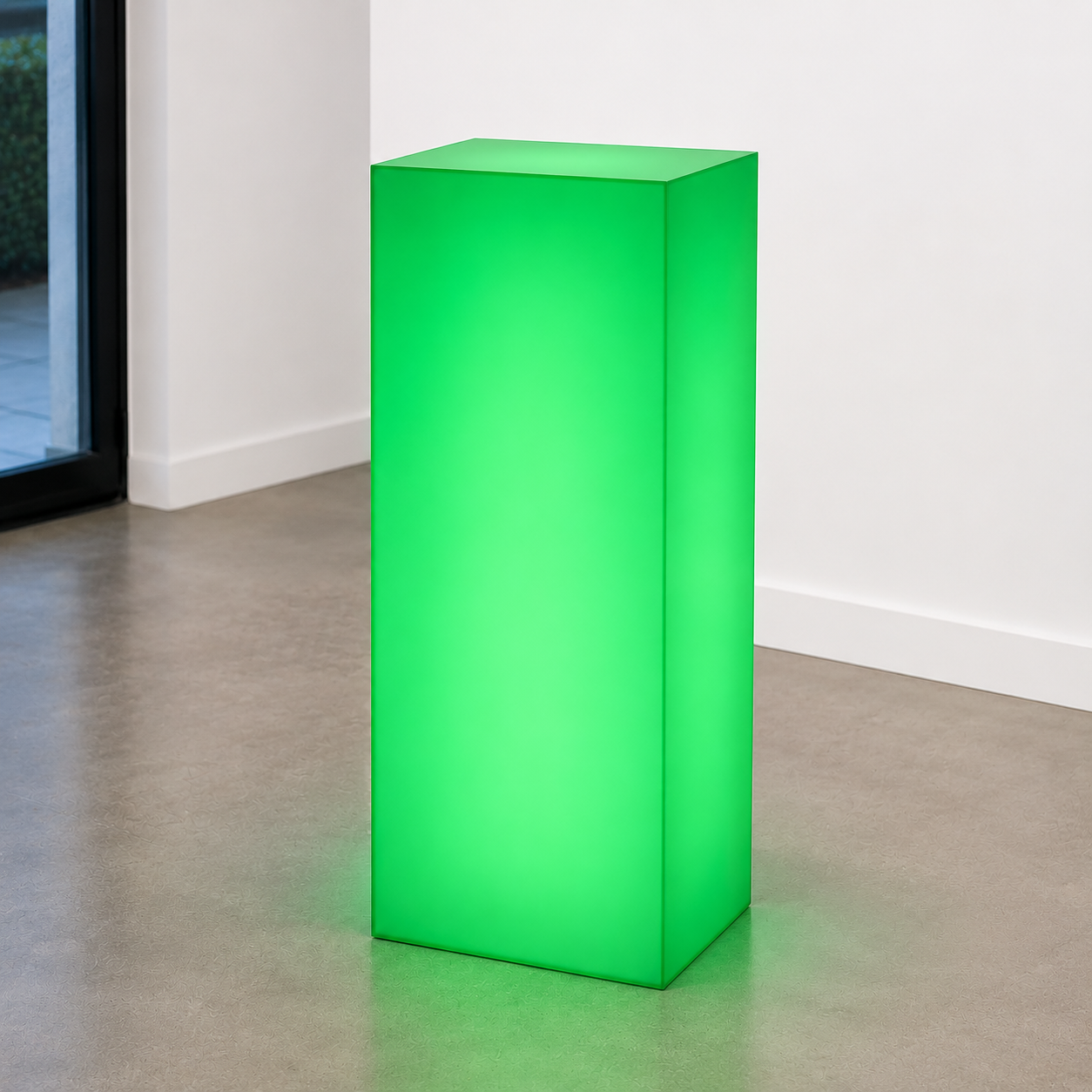 Colored Acrylic Illuminated Pedestals – White LED Display Stands