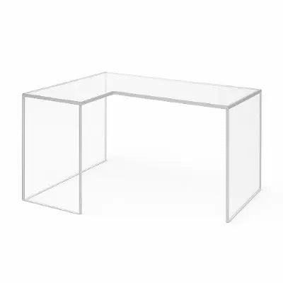 L-Shaped Acrylic Desk offering modern elegance and functionality for any workspace.