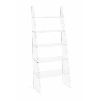 Ladder-Style Bookshelf – Clear Acrylic Shelf Unit
