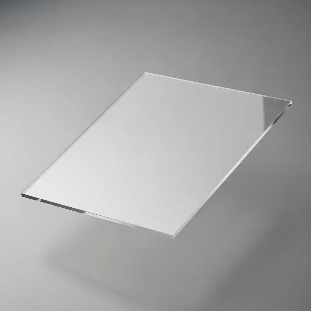A clear, polished acrylic sheet for custom acrylic fabrication.