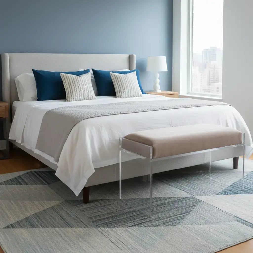 Modern Clear Acrylic Bench – Luxe Seating