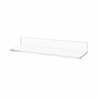 minimalist wall-mounted floating acrylic bookshelf