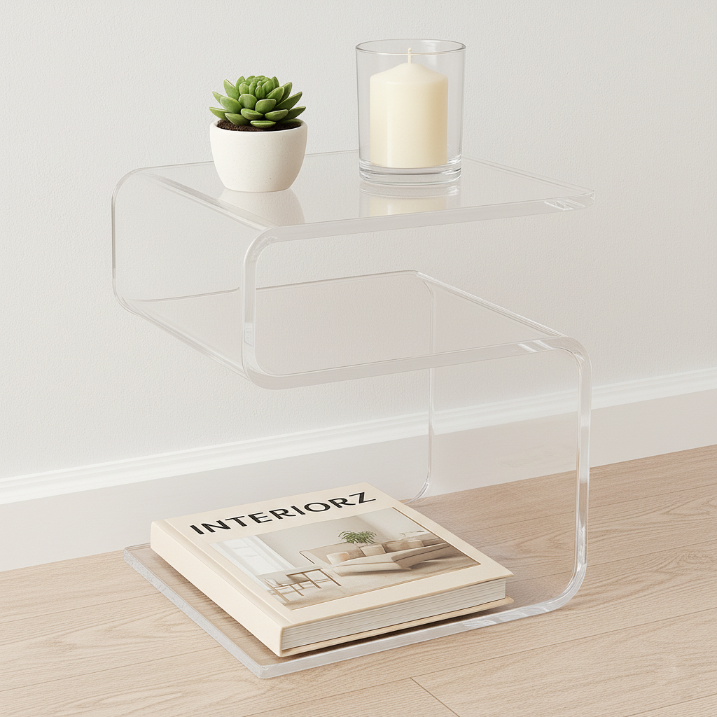 Modern Acrylic S-Curve End Table