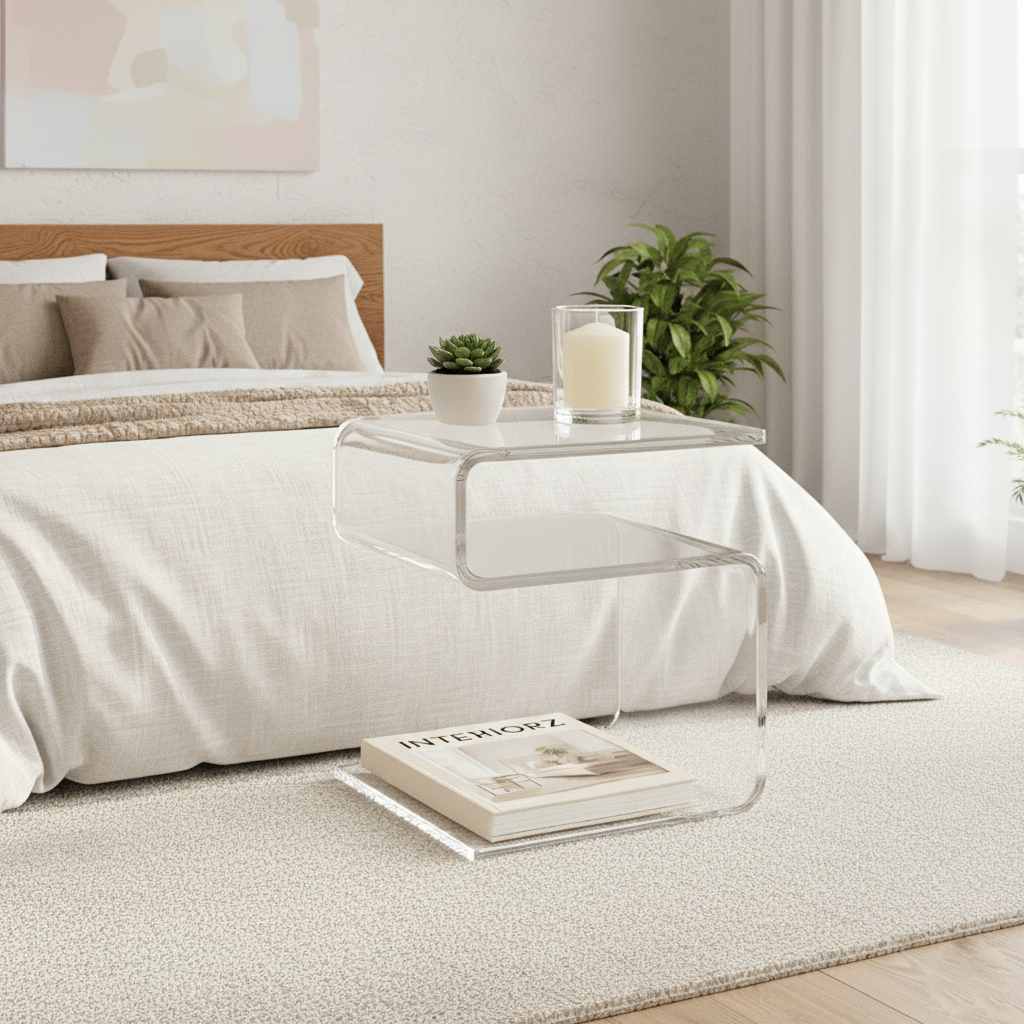 Modern Acrylic S-Curve End Table South Florida Acrylics