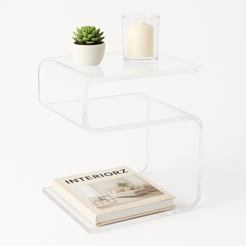 Modern Acrylic S-Curve End Table