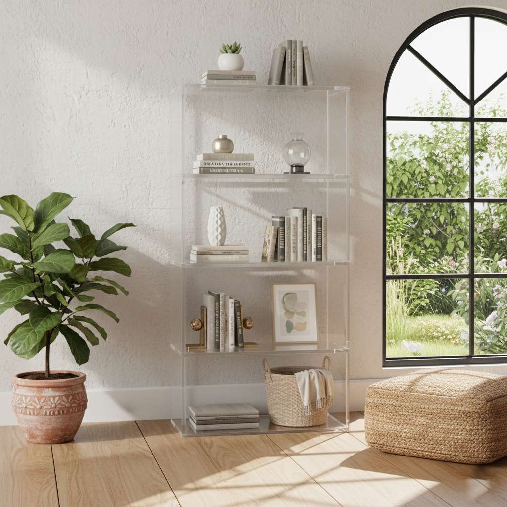 Transparent Acrylic High Bookcase South Florida Acrylics