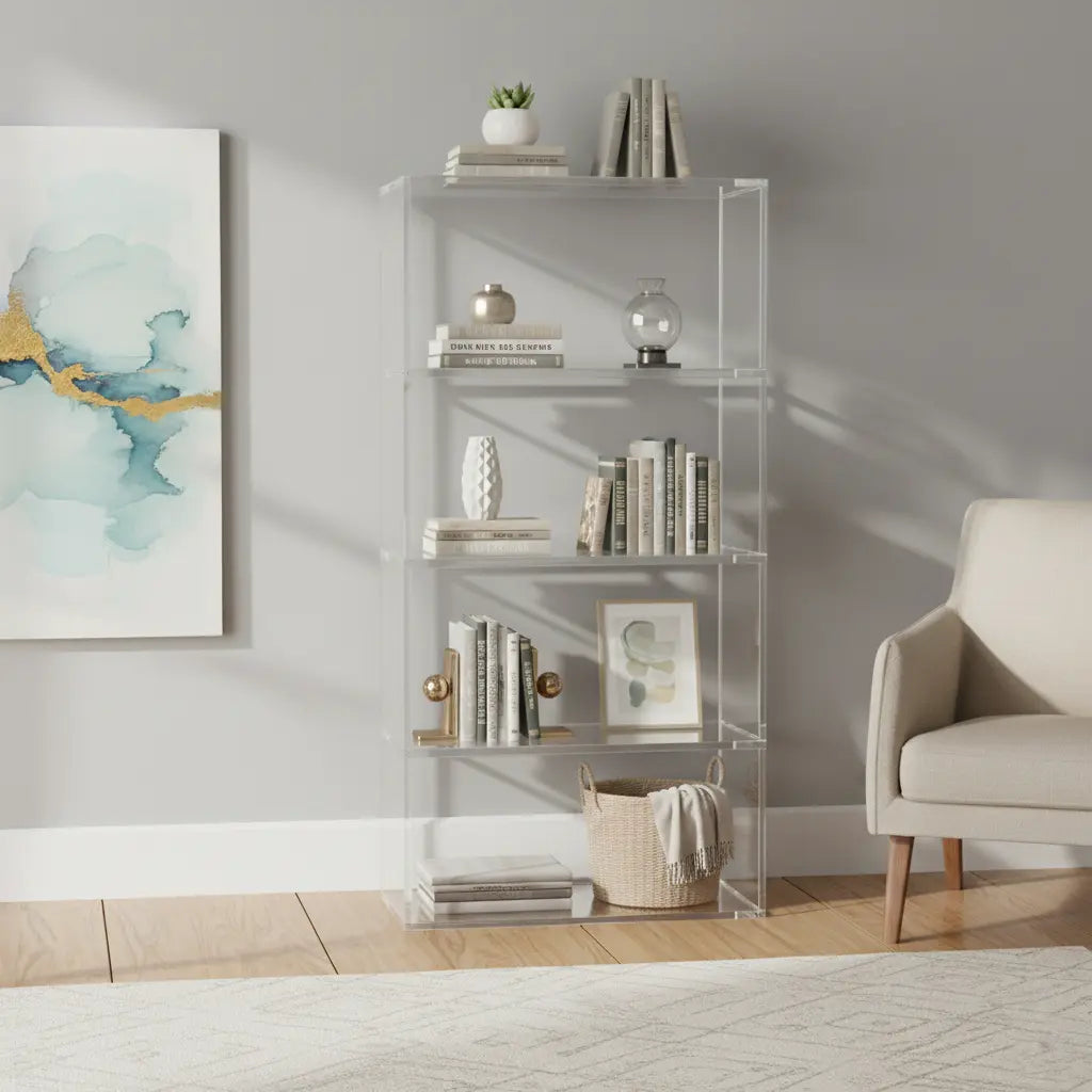Transparent Acrylic High Bookcase