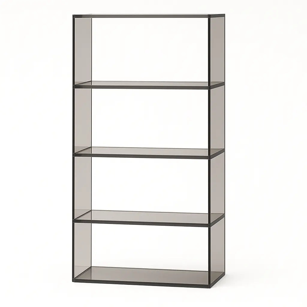 Transparent Acrylic High Bookcase Smoke Gray