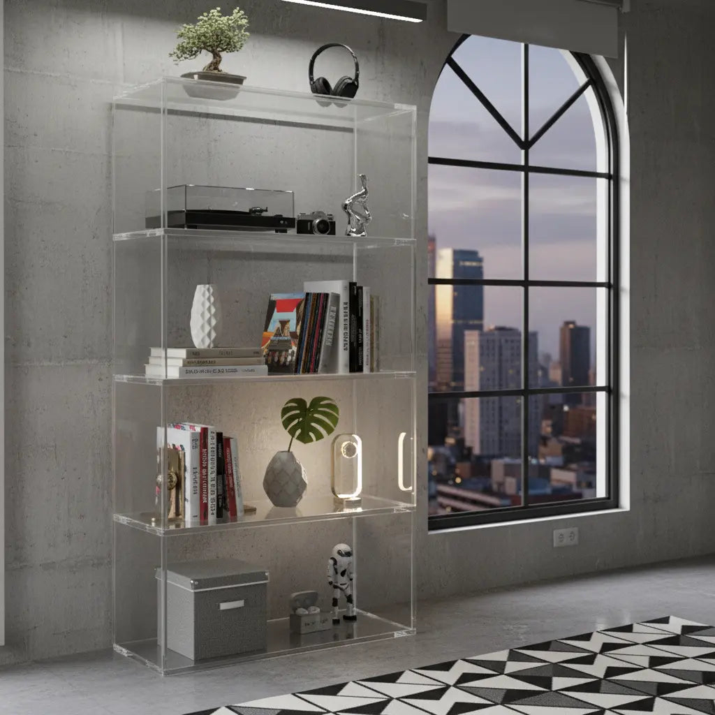 Transparent Acrylic High Bookcase