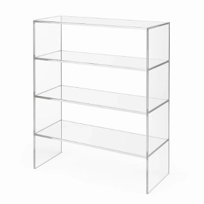 transparent multi-tier acrylic bookshelf for storage