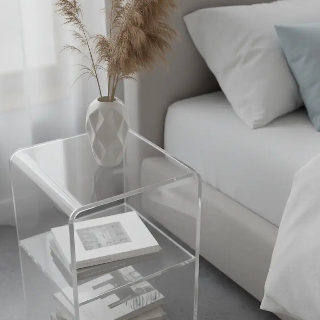 Waterfall Nightstand – Clear Acrylic Design