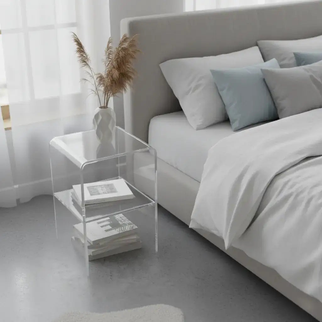 Waterfall Nightstand – Clear Acrylic Design