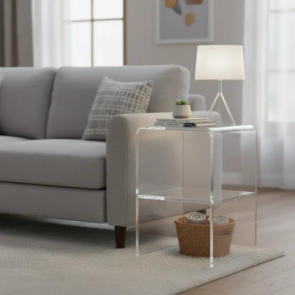 Waterfall Nightstand – Clear Acrylic Design