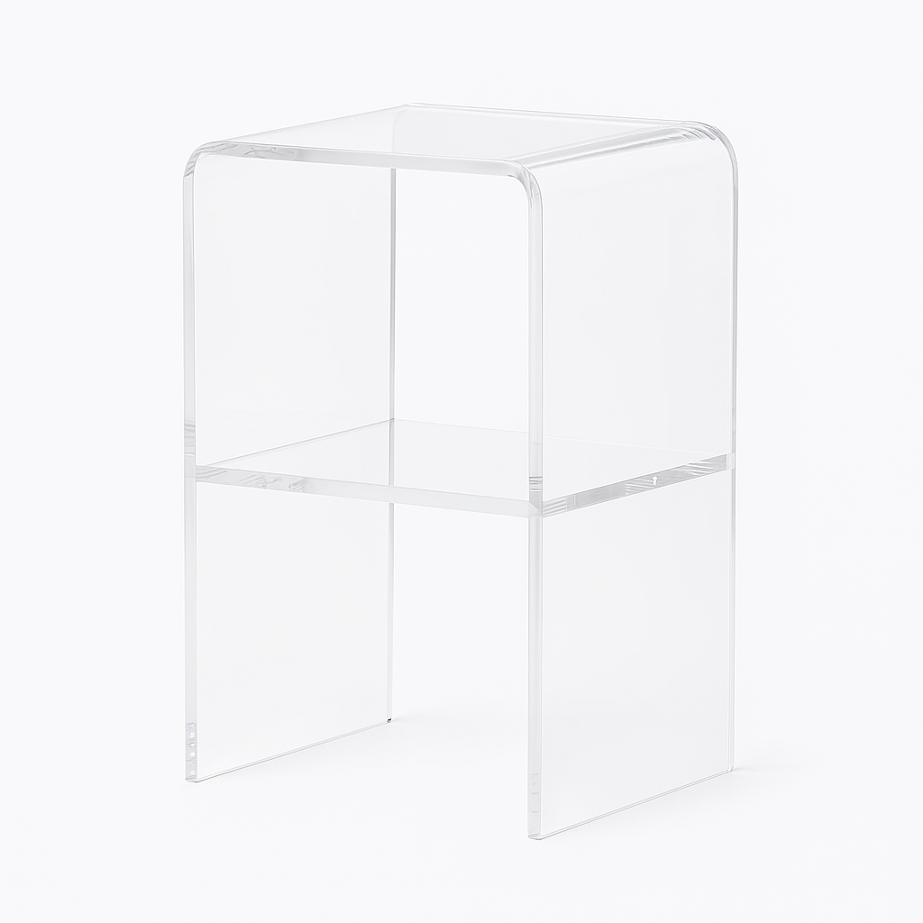 Waterfall Nightstand – Clear Acrylic Design South Florida Acrylics