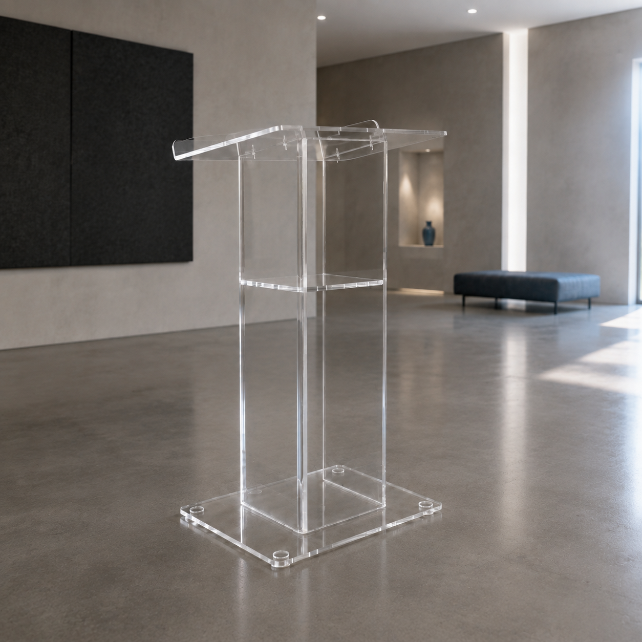 Acrylic Podium AT01 – Clear Mobile Acrylic Podium Lectern for Events & Churches