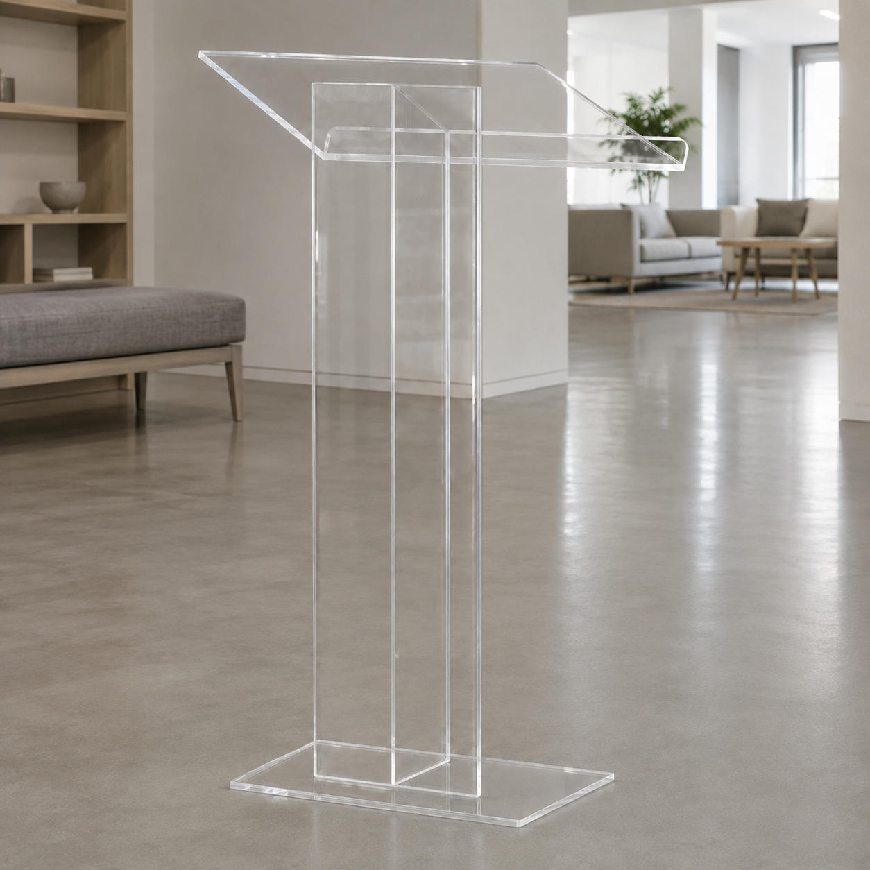 Acrylic Podium AT06 – Minimalist Clear Acrylic Lectern