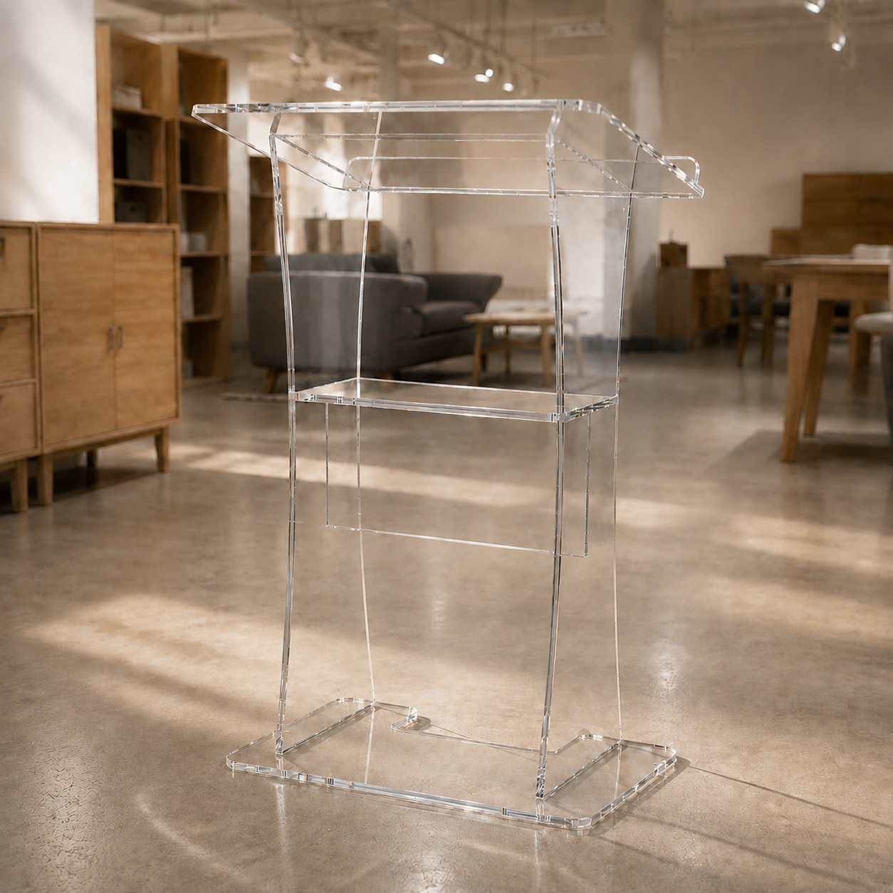 Acrylic Podium AT11 – Angular Clear Acrylic Lectern