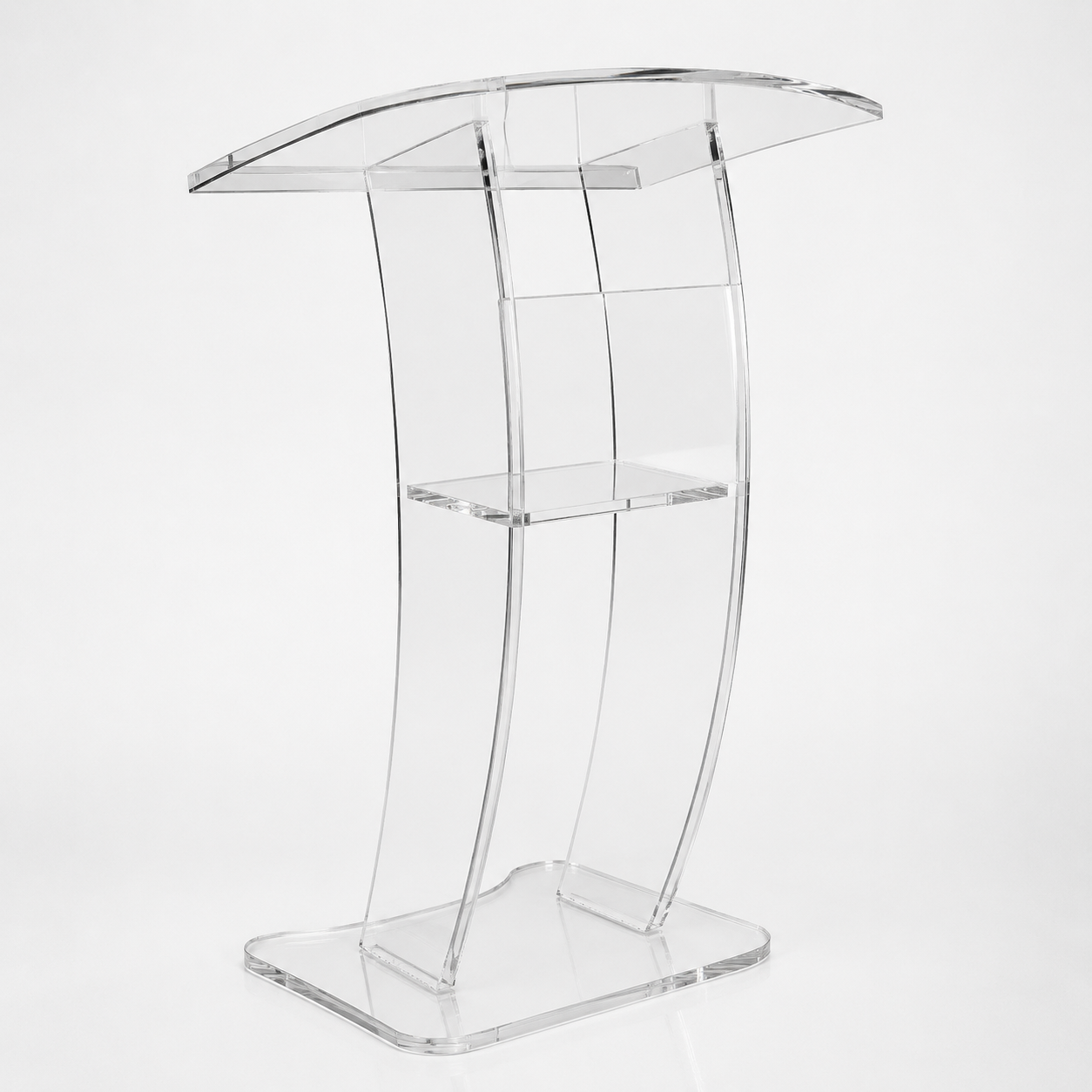 Acrylic Podium AT07 – Wave-Inspired Clear Acrylic Lectern