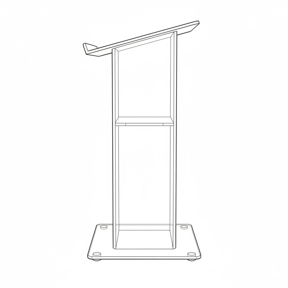 Acrylic Podium AT01 – Clear Mobile Acrylic Podium Lectern for Events & Churches