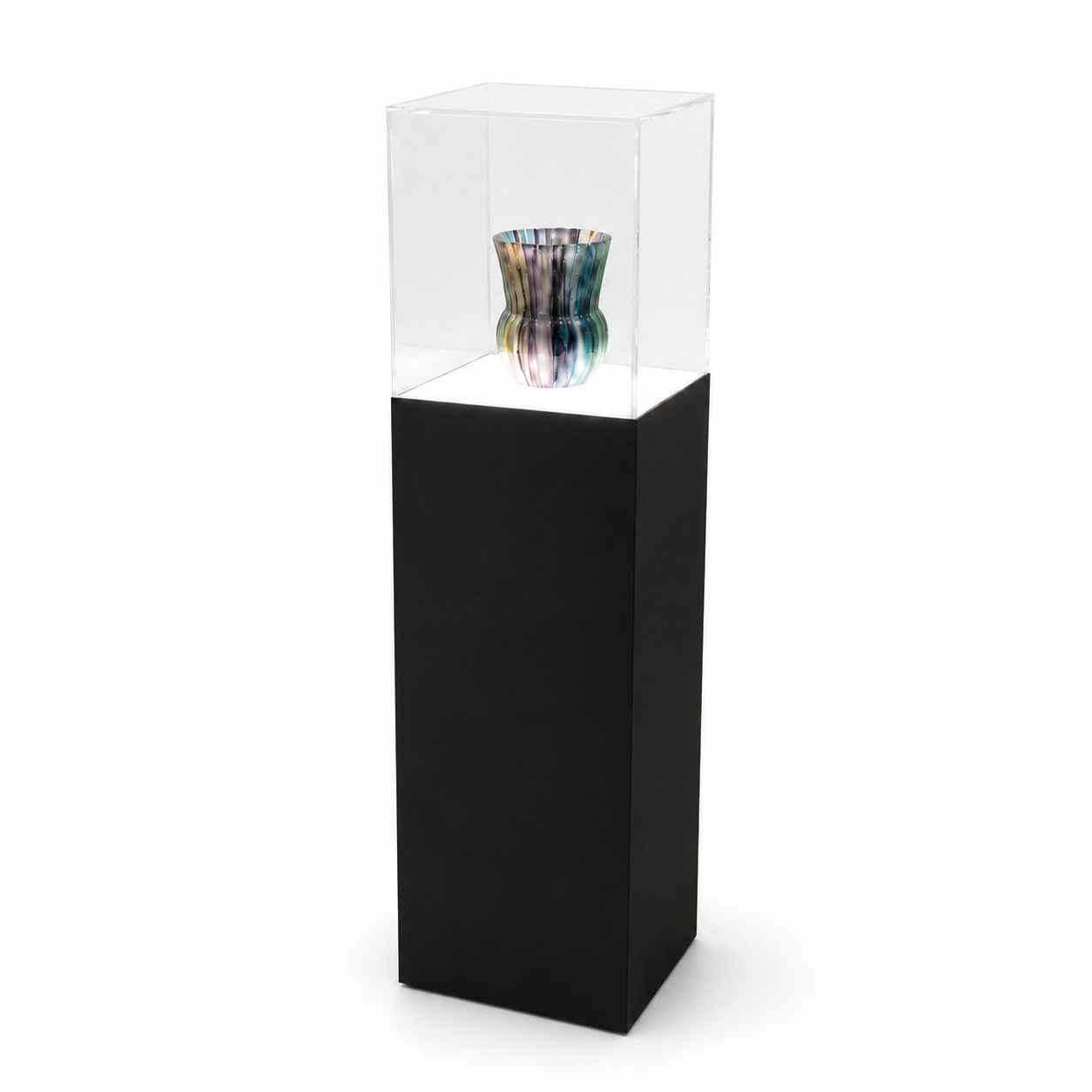 Lighted Display Pedestals with Acrylic Cover – Illuminated Display Cases