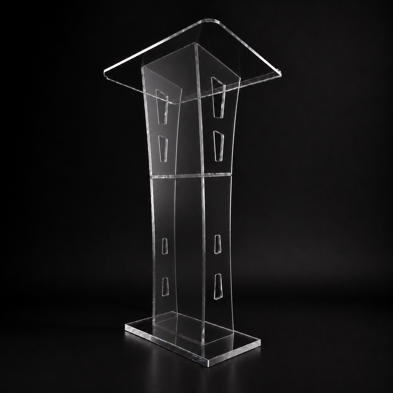 Acrylic Podium AT13 – Clear Acrylic Lectern with Optional Frosted Front