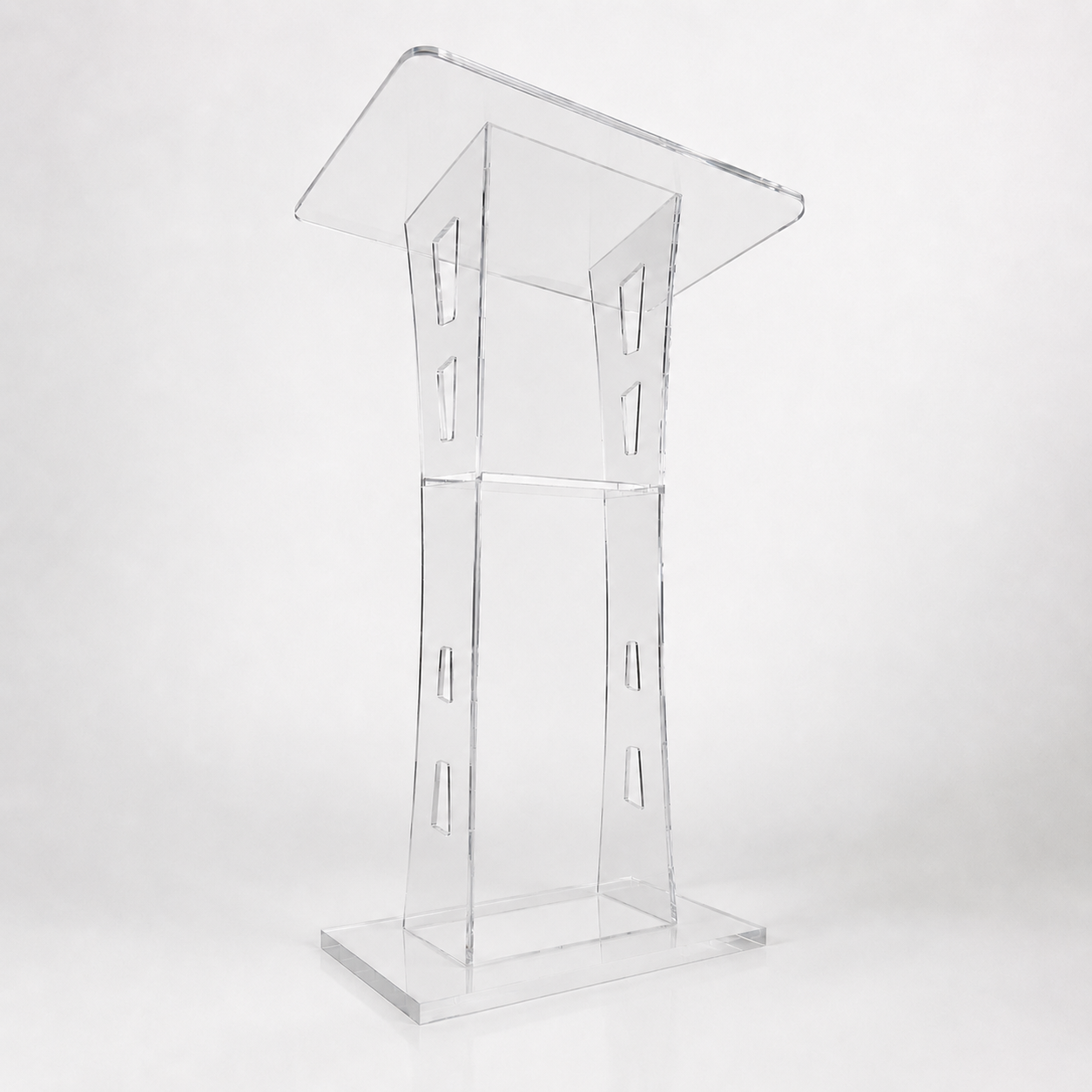 Acrylic Podium AT13 – Clear Acrylic Lectern with Optional Frosted Front